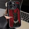 Чехол для телефона iPhone 17 Air 16E 15 16 Pro Max Собака Доберман Крутой Чехол 14 Plus 13 12 Mini Мягкий Силиконовый Fundas