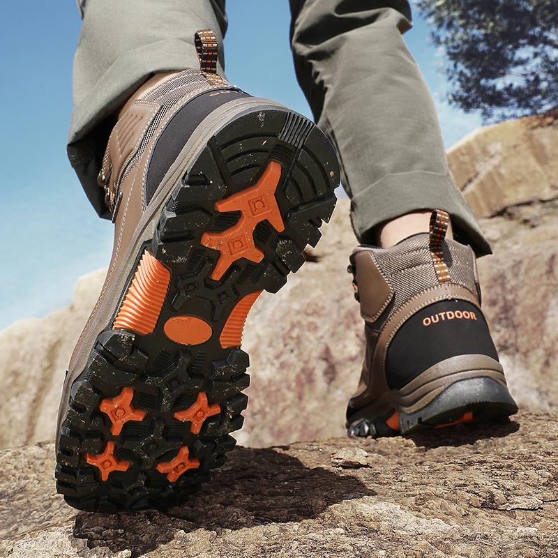 Мужские уличные походные ботинки, противоскользящие, на шнуровке, на толстой подошве, износостойкие, с высоким голенищем, мужские удобные дышащие повседневные ботинки