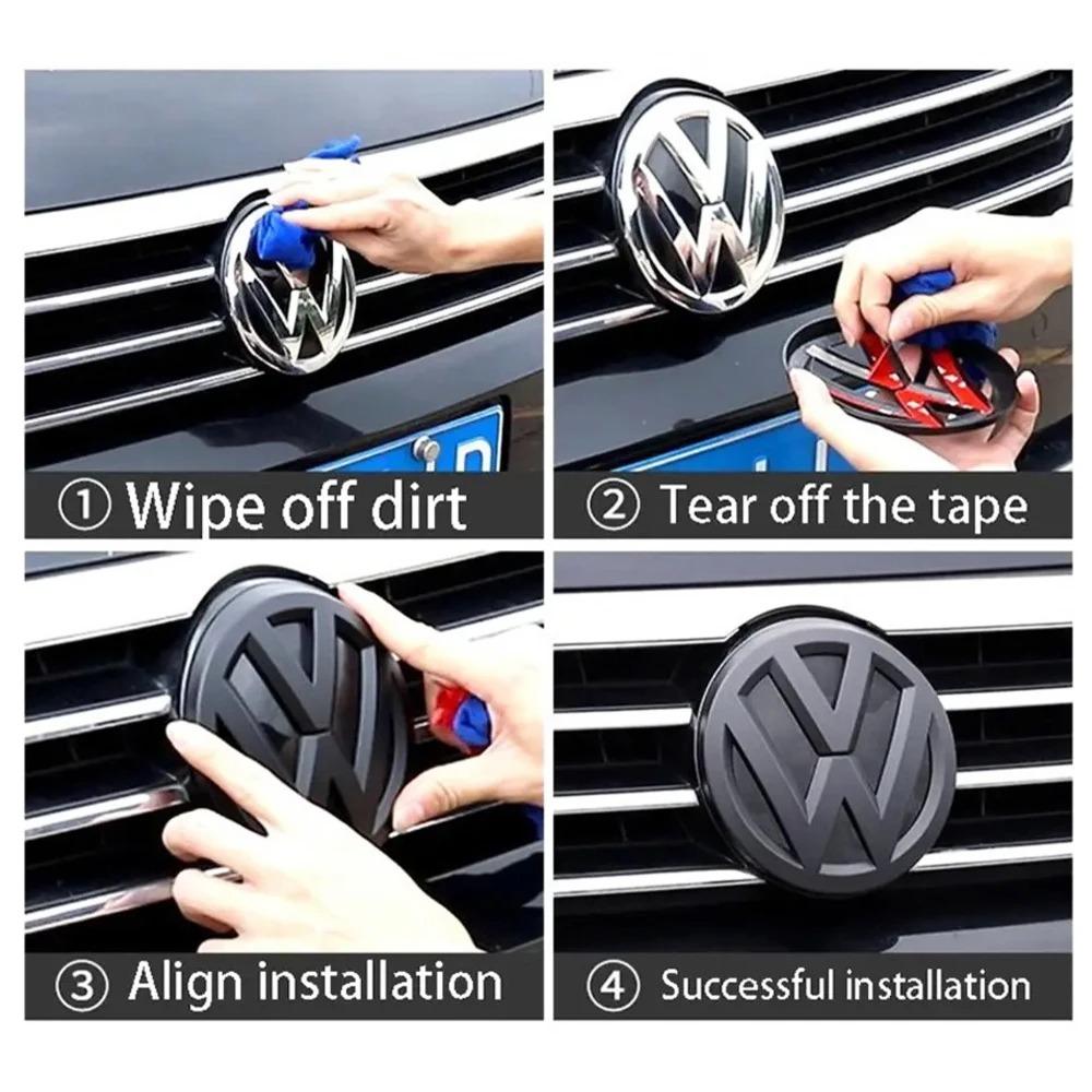 For Volkswagen VW 2pcs Car Front Radiator Grille Badge Cover Rear Trunk Lid Sticker For VW Polo Golf MK6 MK7 MK7.5 Scirocco Arteon Touareg Taigo EL1
