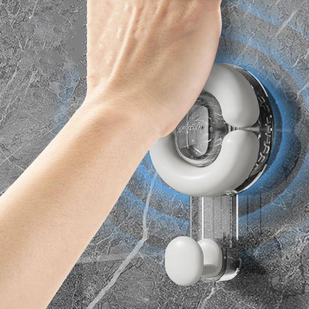 5Pcs Plastic Shower Hooks Punch Free Wall Hanger Light Luxury Suction Cup Hooks Kitchen