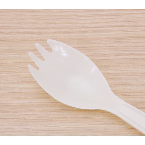 Yamato Bussan "Commercial Use" Business Prosperity Bag of 16cm Sporks, Pack of 100, Ivory