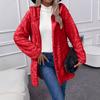 Women's Solid Color Fashion Casual Warm Fashion Diamond Plush Hooded Cardigan Coat