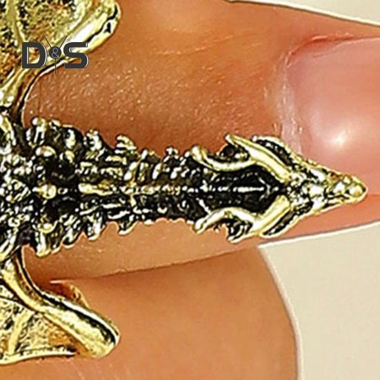 Кольцо с драконом в стиле ретро, хип-хоп, рок, ювелирное украшение на палец, черное кольцо с драконом на годовщину, день рождения, рождественский подарок