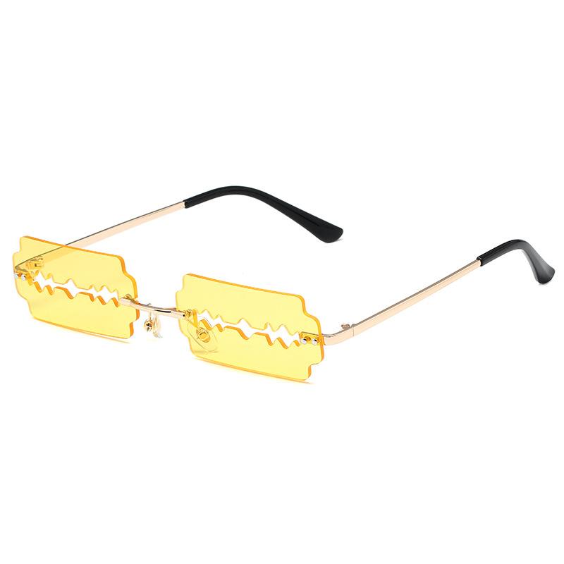 Unique Razor Blade Sunglasses Women Fashion Rimless Y2k Glasses Streetwear UV400 Xmas Gift
