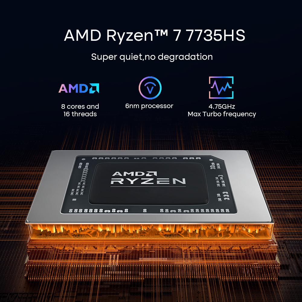 Ninkear Игровой ноутбук A16 AMD Ryzen 7 7735HS 16 ГБ DDR5 + 1 ТБ SSD 16 дюймов 2,5K 165 Гц WiFi6 Компьютер Ноутбук Windows 11 Ноутбук