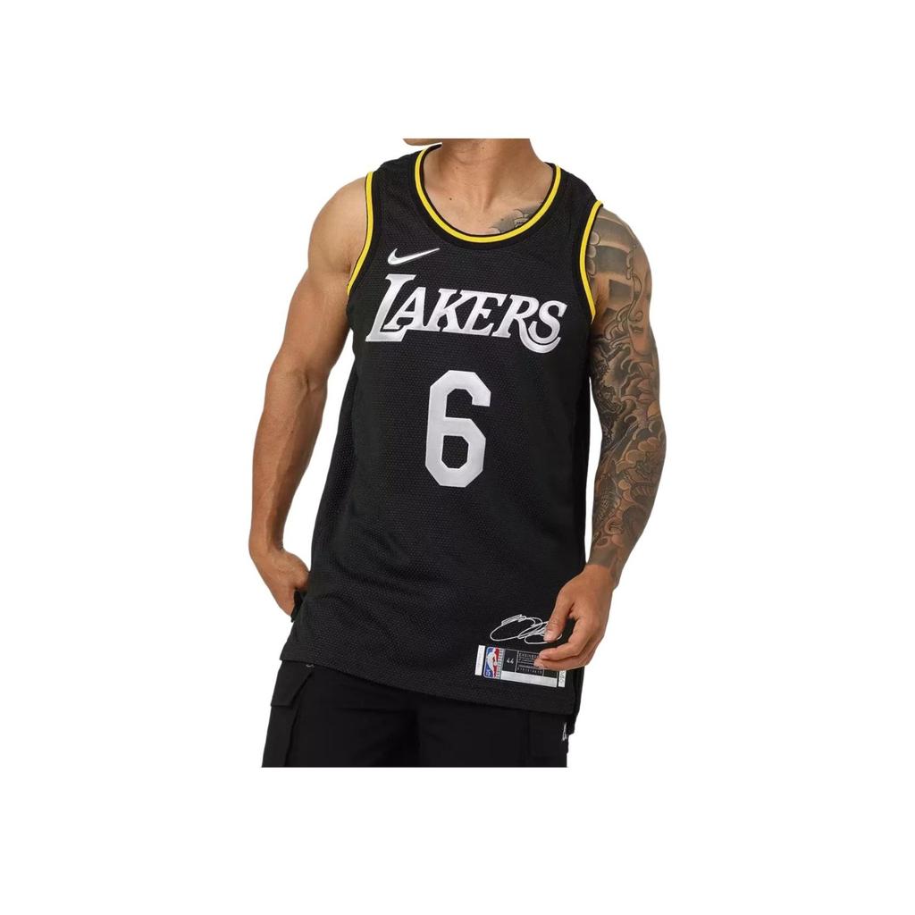 Nike НБА Лос-Анджелес. Черная мужская майка Lakers LeBron James MVP Swingman, черная мужская уличная одежда DH8060-010