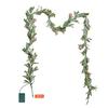 Christmas Garland, 2011 mm Realistic Greenery Decorated with Vines, Olive Leaves, and Berries, Evergreen Faux Garlands with Light String for Indoor