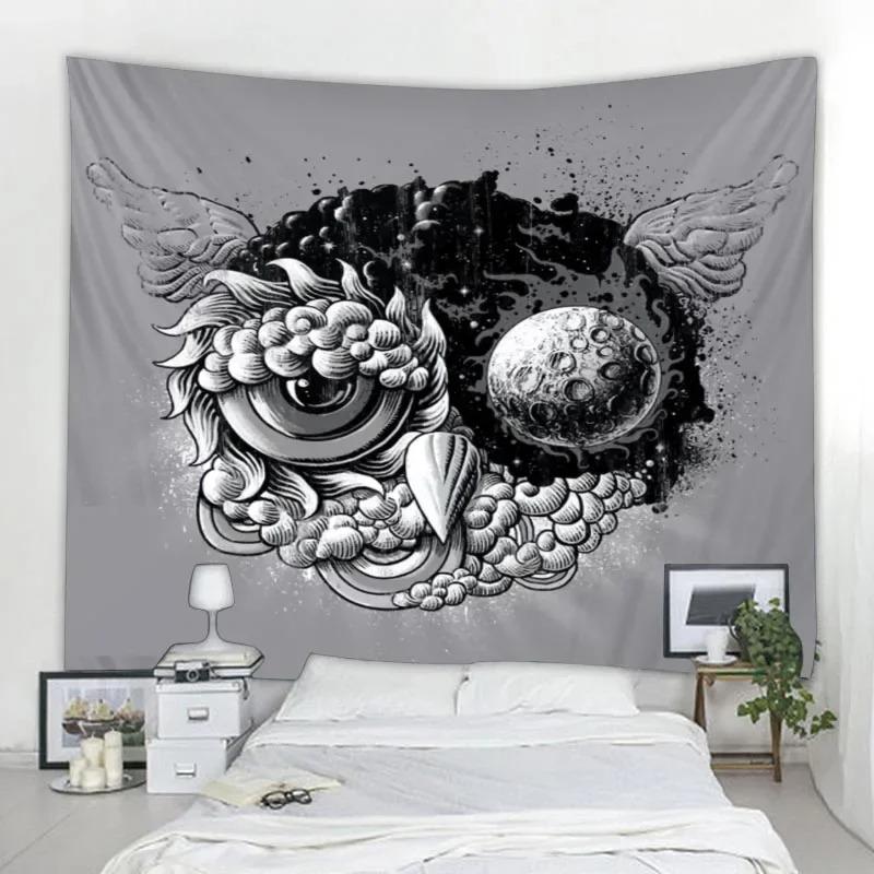 Креативный декоративный гобелен с совой, украшение для офиса, гостиной, настенный гобелен для дома