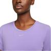 Nike Женская футболка с круглым вырезом Dri-Fit One Luxe с однотонным логотипом, фиолетовые DD0619-567