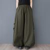 Большие размеры Винтажные повседневные свободные длинные брюки с высокой талией Весна Лето широкие брюки женские брюки