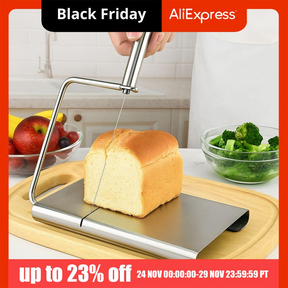 Multifunction Non-slip Stainless Steel Cheese Slicer Non-stick Rust-resistant Food Slicer Stable Handmade Soap Cutter Catering