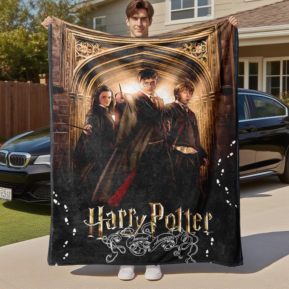 1PC Harry Potter Twentieth Anniversary Outdoor Flannel Blanket Soft Plush Decor for Picnics, camping,Bedroom, Playroom, Office1209A
