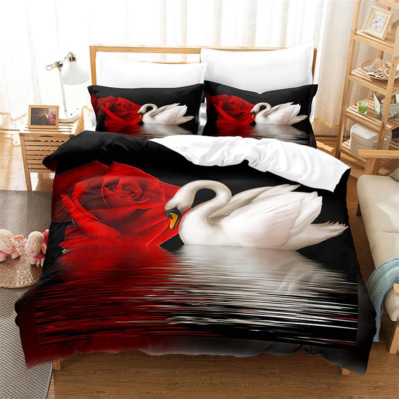 Swan Bedding Set Cactus Duvet Cover Boys, Girls Duvet Cover Bedroom Gorgeous Bedding King/Queen Duvet Cover Set