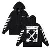 1272 Off-White 2025 Autumn/Winter New OW Graffiti Painted Arrow Pattern Men's and Women's Zipper Hoodie