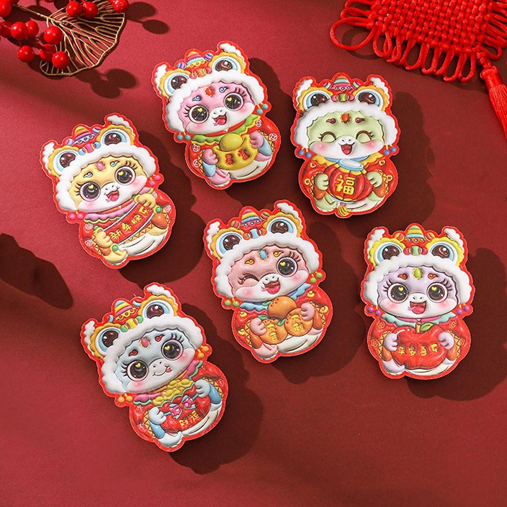 6pcs Laser Chinese New Year Red Pocket Traditional Good Lucky Red Packets  Lunar New Year Gifts