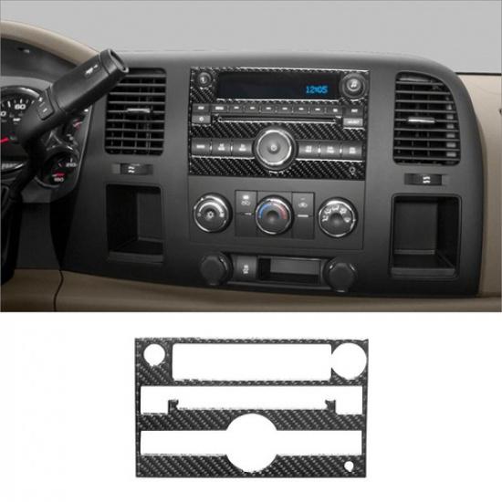 Carbon Fiber Interior Radio With CD Player Cover Trim For Silverado/Sierra WT