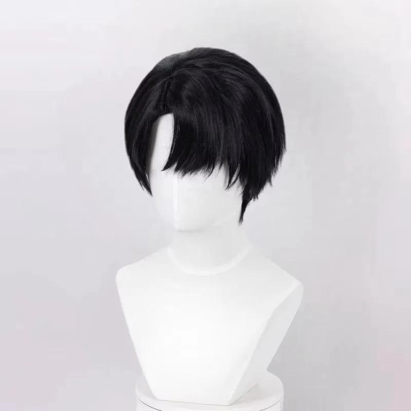 Alien Stage Anime Ivan Cosplay Black Sorrow Cosplay Black Wig Short Black Cos Wigs Heat Resistant Hair Wigs