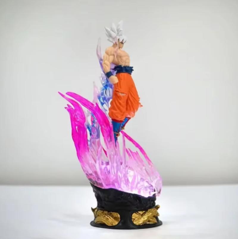 25cm Anime Can Emit Light Figure Ultra Instinct Son Goku Saiyan Pvc Sculpture Doll Decoration Model Collection Toys