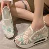 Fashion Fashion Embroidery Platform Sneakers Women Spring Autumn Breathable Mesh Sneakers Woman Mix Color Vulcanize Shoes Female