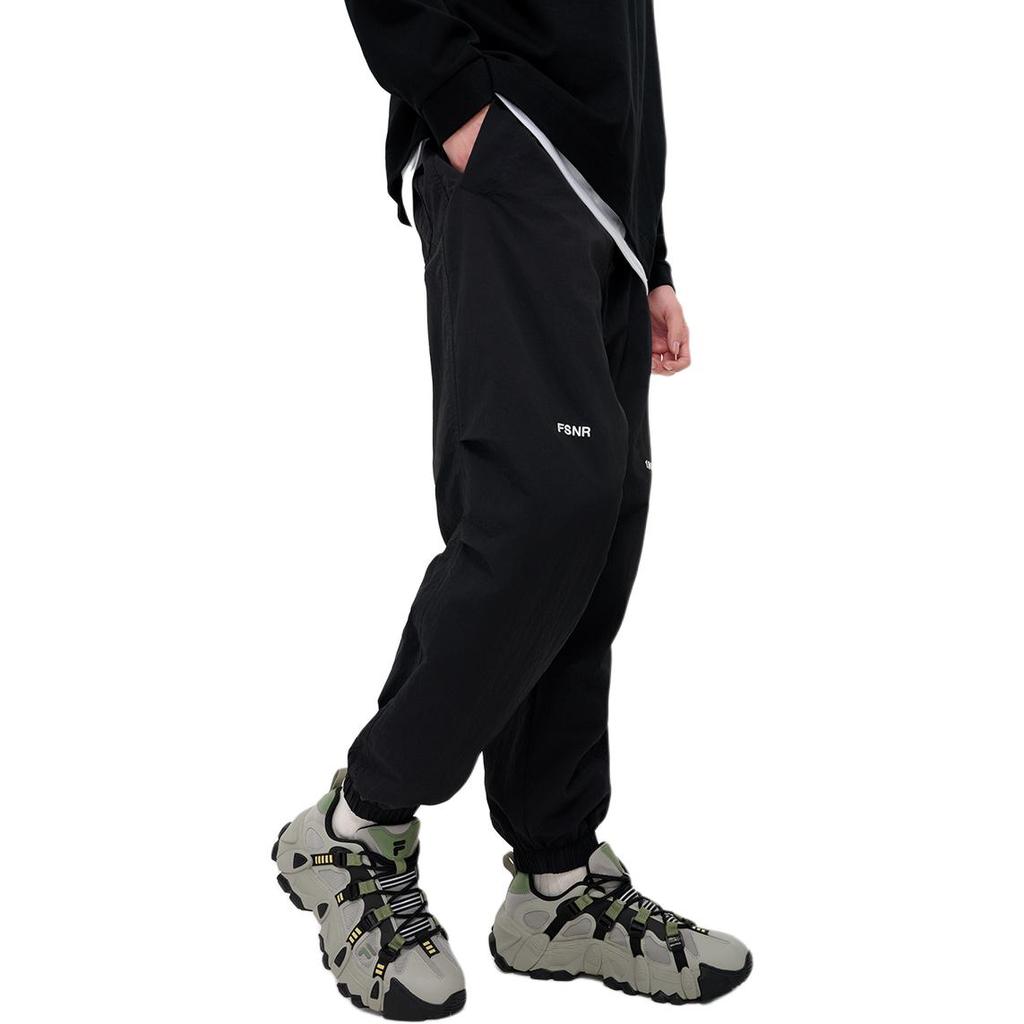 Fila Fusion Очень удобные свободные тканые повседневные брюки мужские черные T11M435802FBK