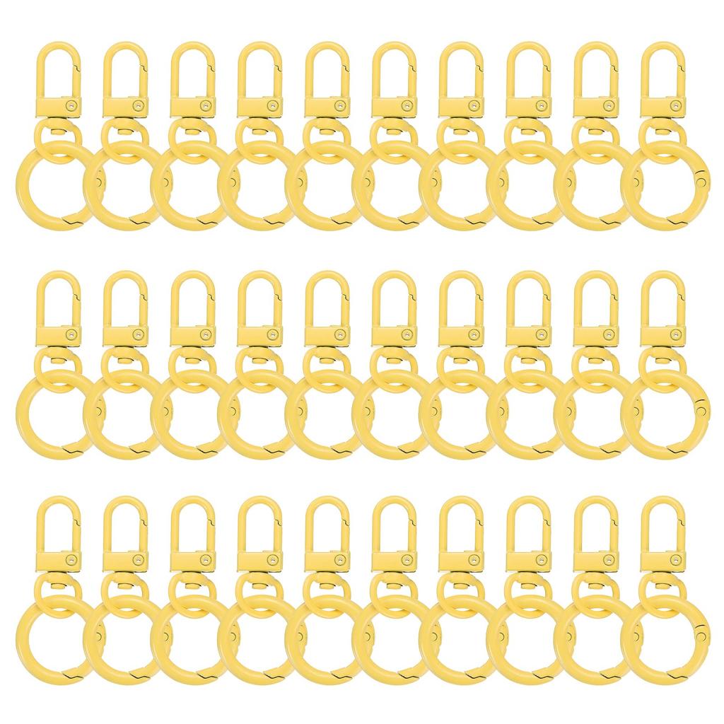 30pcs Lobster Claw Fastener Keychain Swivel Trigger Clips Zinc Alloy Colorful Key Chain Clips Snap Hook Jump Flat Split Ring DIY Craft Jewelry Making