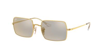 Ray-Ban RB1969 Прямоугольные Солнцезащитные Очки Блестящее Золото Фото Темно-Серые Зеркальные Золотые 54мм