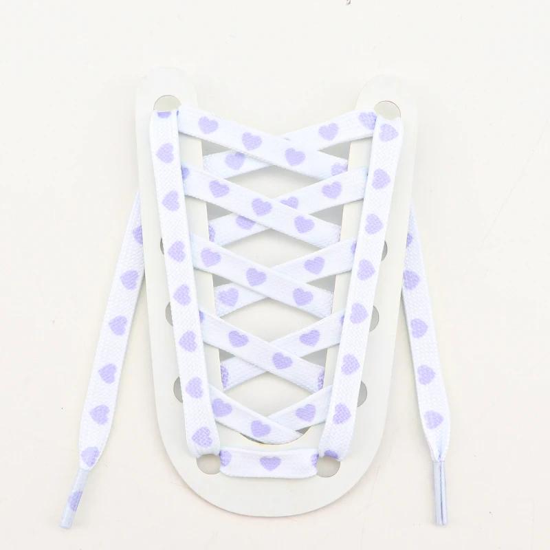 Плоские шнурки с сердечками для кроссовок, повседневные высокие холщовые шнурки для обуви для AF1/AJ1, женские мужские шнурки, аксессуары для обуви