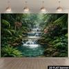 2D баннер «Пышные джунгли» с многоуровневыми водопадами, фон для фотобудки