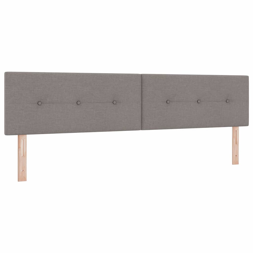 Box Spring Bed with Mattress and LED Lighting Taupe 200 x 200 cm Fabric