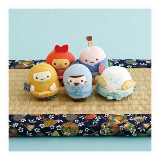 San-X Sumikko Gurashi "Ниндзя" Плюшевая игрушка Tenori Хвост Креветки (Жареный хвост креветки) - Мини-костюм ниндзя