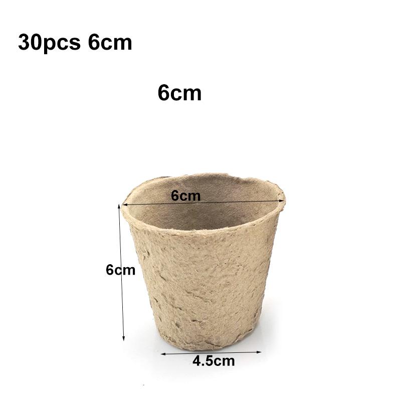 30pcs Paper Grow Pot Nursery Cup Growing Pot Box Tray Veg Planter Plant Starter Flower Herb Biodegradable Eco-Friendly