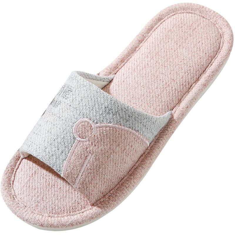 Льняные тканевые тапочки, женские летние домашние тапочки для пар, домашние деревянные напольные тапочки из хлопка и льна с мягкой подошвой, носимые тапочки