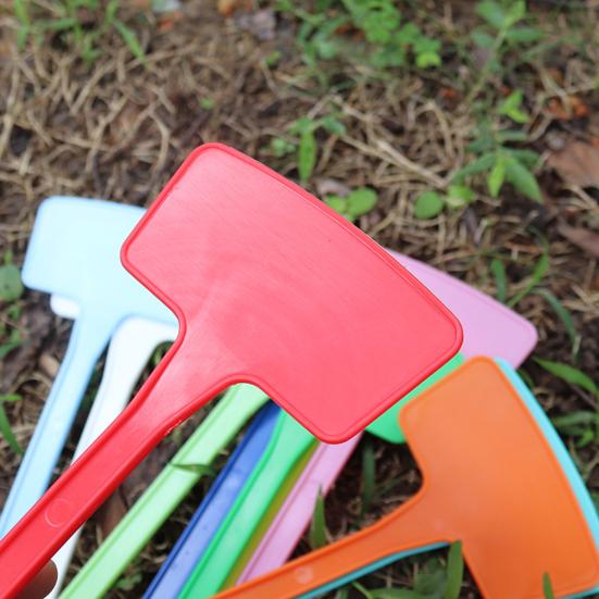 10 шт./компл. этикетки для растений, водонепроницаемые вставки, дизайн, однотонные Т-образные пластиковые бирки для растений для садоводства