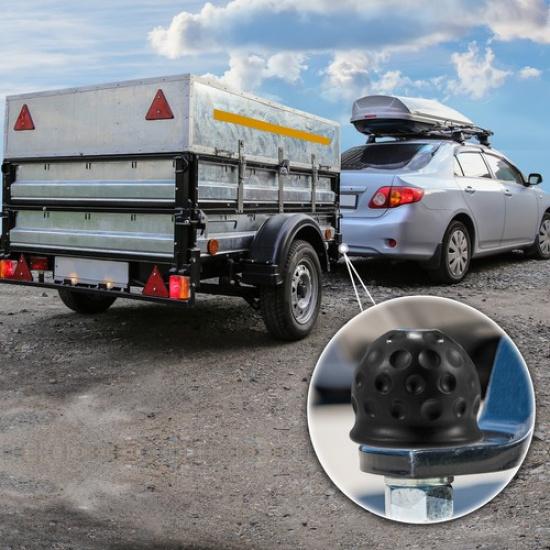 4pcs Trailer Hitch Ball Cover Waterproof Dustproof 50mm ID Black for Car Truck