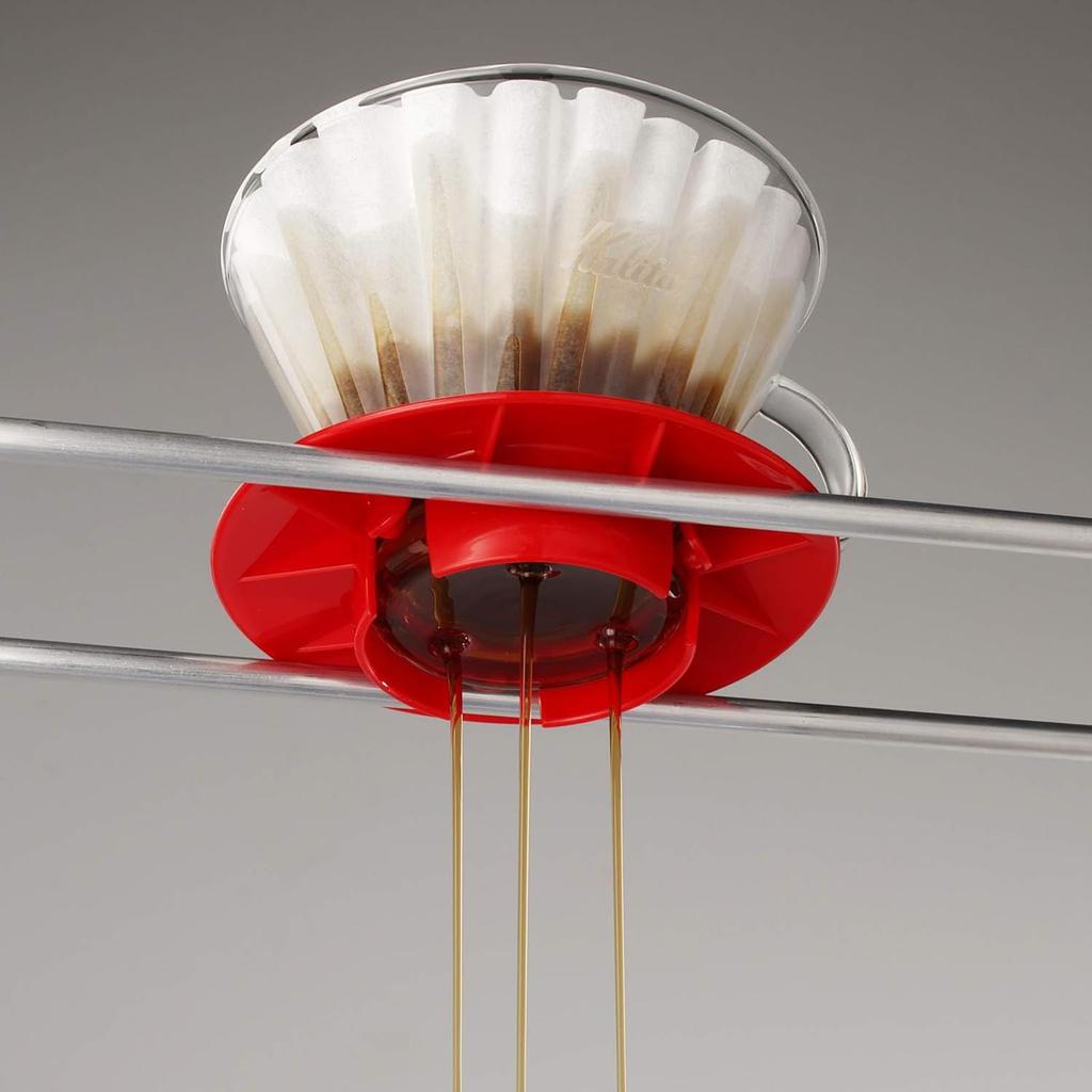 Kalita Наслаждайтесь процессом заваривания Кофеварка-пуровер Серия Wave Для 2-4 человек Стеклянная кофеварка-пуровер из термостойкого стекла Красная WDG-185 Оборудование для капельного заваривания