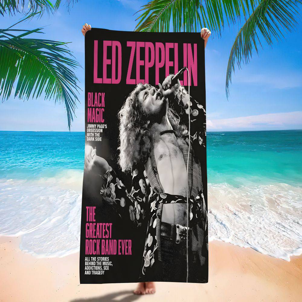 Полотенца L-Led Z-Zeppelin Большие из микрофибры Пляжные Быстросохнущие Песочные Для бассейна Для путешествий Плавание Бассейн Йога
