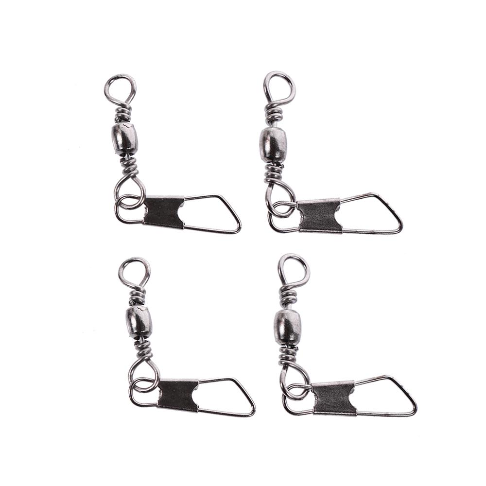 100PCS/pack Tackle Tool Hanging Snap Swivels Solid Rings Fishing Pins Fishing Line Connector