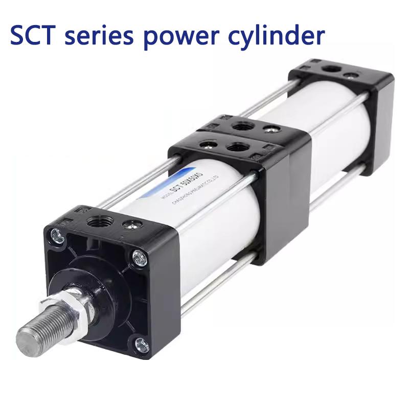 Пневматический цилиндр с множителем силы SCT SCT 50/63/80/100/125 Стандартный Регулируемый ход Многопозиционный Высокое усилие