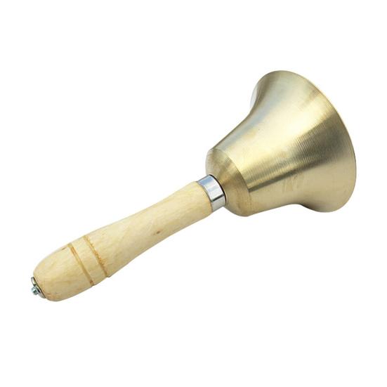 Vintage Alloy Hand Bell with Wooden Handle Super Loud Heavy Duty Wedding Animal Training Dinner Meditation Musical Teaching Service Call Bell