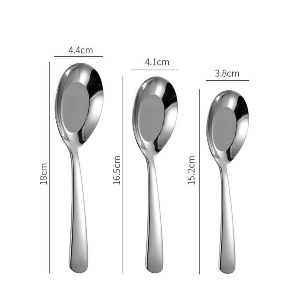 Home Cooking Stainless Steel Kitchen Soup Spoon Flatware Dinner Scoop Tableware