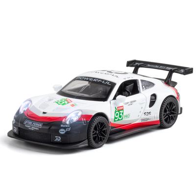 Масштаб 1/32 911 RSR, модель спортивного автомобиля из сплава, литая под давлением модель автомобиля, имитация отступления, 4 открытые двери, украшение, коллекция детских подарков