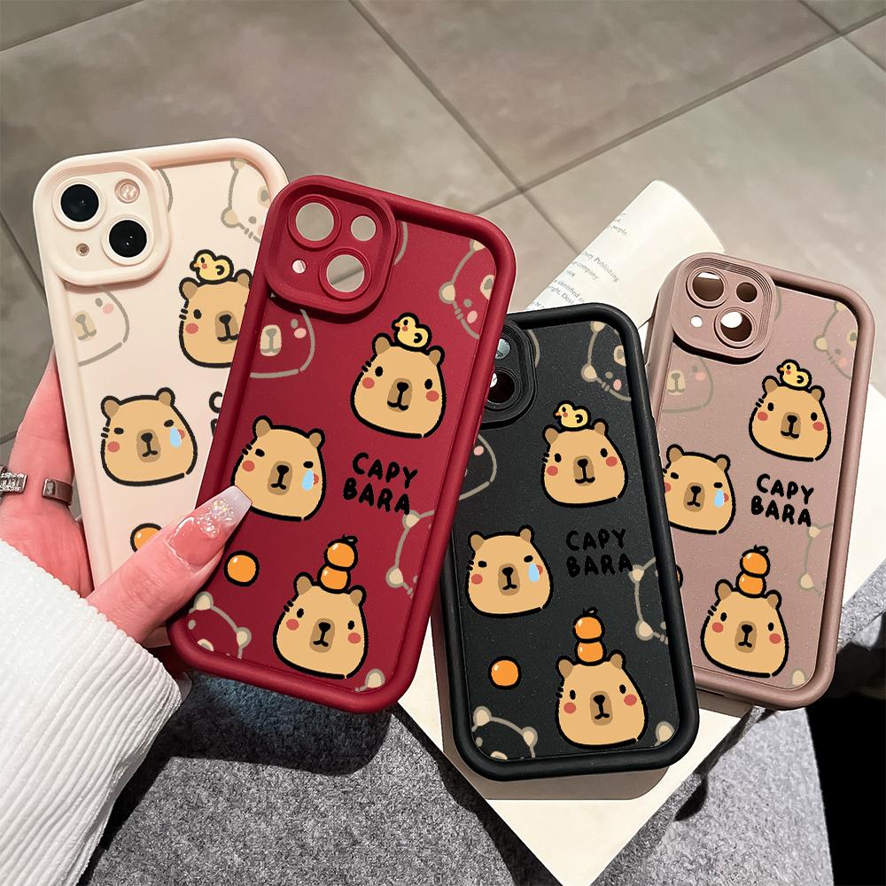 Милый мультяшный чехол Capy Bara для iPhone Samsung Galaxy Xiaomi Redmi POCO HUAWEI Honor противоударный резиновый мягкий гибкий чехол