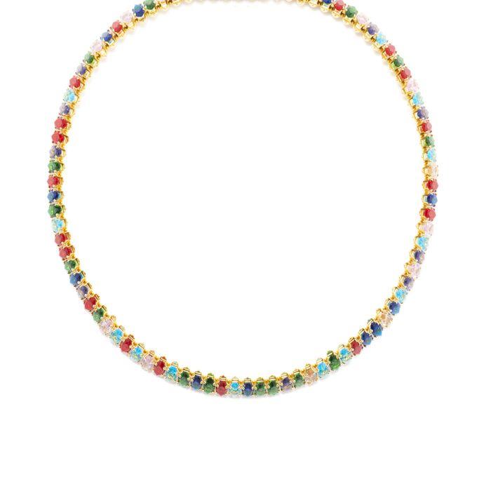 Collier Luxenter avec cristal multicolore finition or 18k - Nex