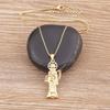 Nidin Simple Design Classic Fashion Grim Reaper Death Antique Gold Plated Pendant Women Men Long Chain Necklaces Jewelry Gift
