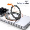 KEYSION Чехол-подставка с магнитным кольцом, вращающимся на 360°, для Xiaomi MIX Fold 4, прозрачная жесткая ПК-накладка для телефона со стеклянной защитной пленкой для экрана