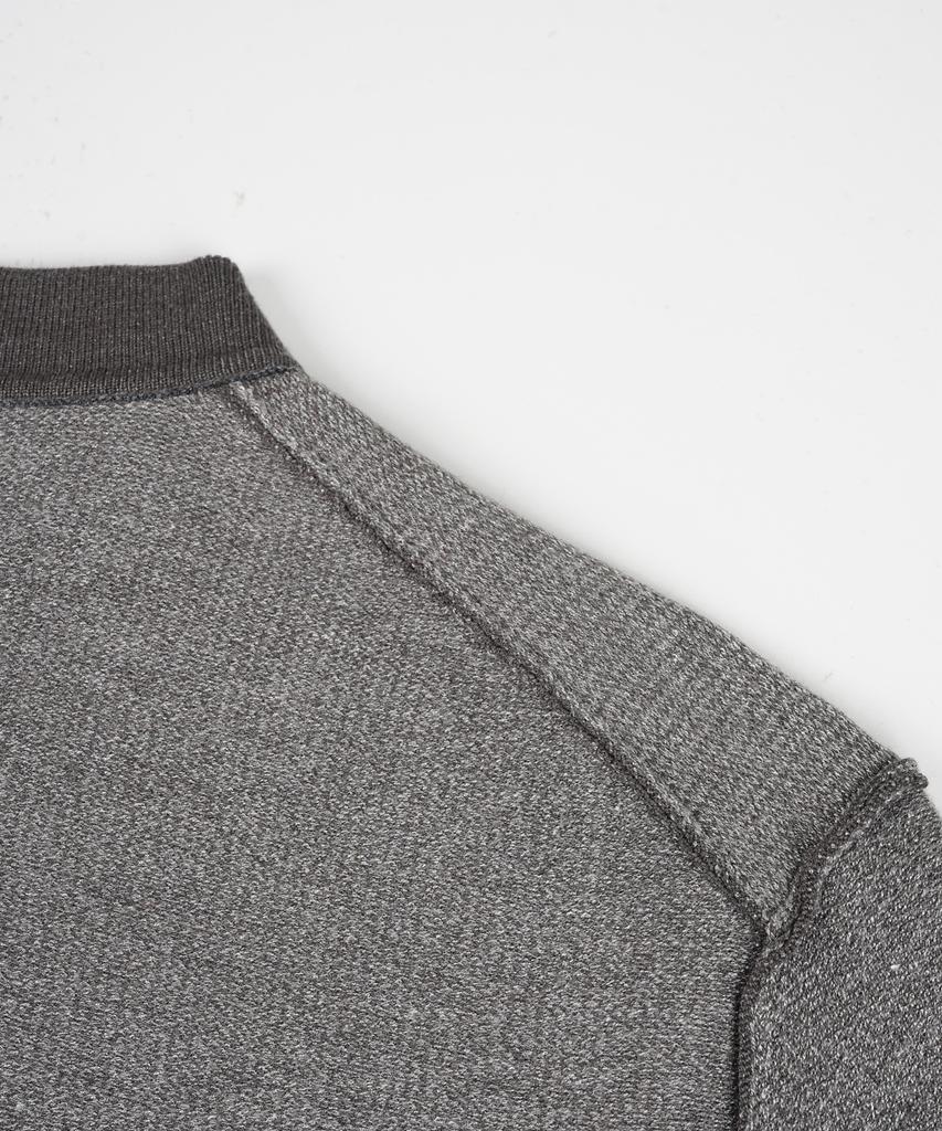 BIRBANTE Soft Washable Two-Tone Collared Knit - Gray