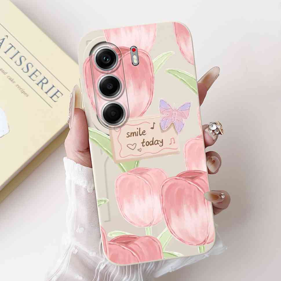 For Tecno Camon 40 Pro 5G Case Fashion Flower Cute Rabbit Soft Silicone Cover For Tecno Camon 40Pro 5G 6.78" Bumper Phone Cases