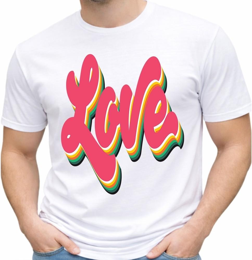 Love T Shirt Retro Script Text Graphic Tee Vintage Casual Streetwear Top