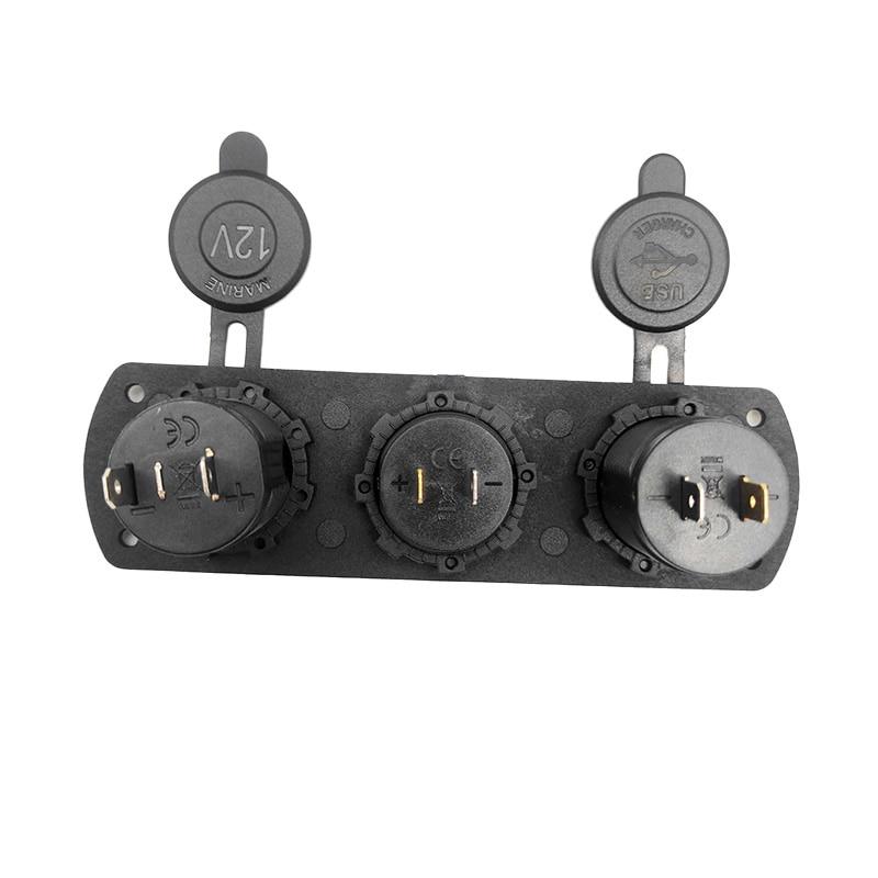 3 IN 1 Panel 3.1A Dual USB Car Charger LED Voltmeter Power Socket Adapter DIY Kit for Car Marine Motorcycle RV