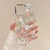 Plating Lens Frame Flowers Love Heart Phone Case For iPhone 16 15 14 13 12 Pro Max Plus 11 Clear TPU Shockproof Cover